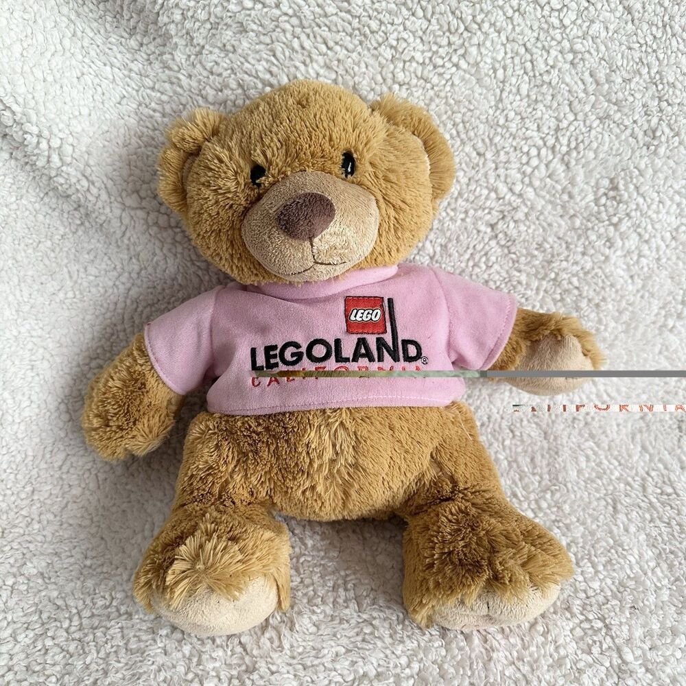 Legoland California 8" Plush Teddy Bear Pink Shirt Toy Stuffed Animal